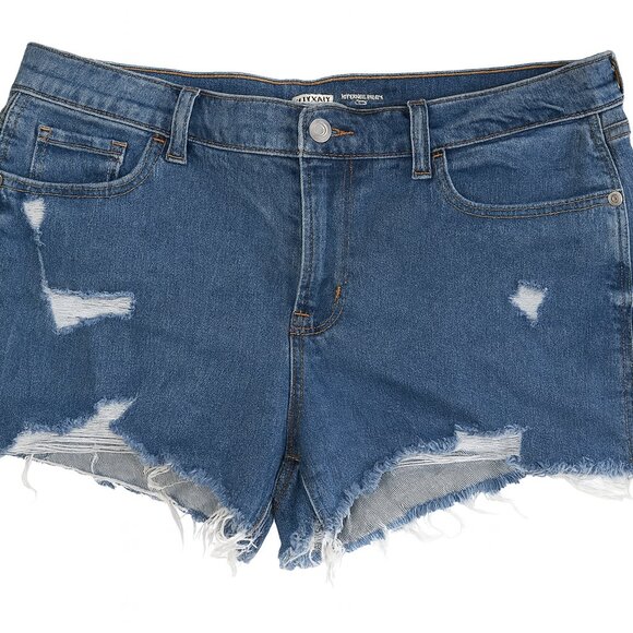 Old Navy Women’s Size 10 Mid Rise Boyfriend Denim Shorts Distressed Frayed-151 - Picture 1 of 6